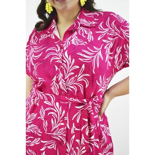 Foto 4 | Vestido Tropical De Lino Roman Fashion /tallas Extras, 2304 (fiusha) Fucsia
