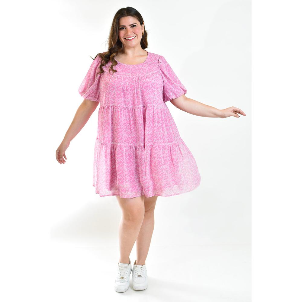Foto 2 pulgar | Vestido Vaporoso Roman Fashion Rosa para Mujer
