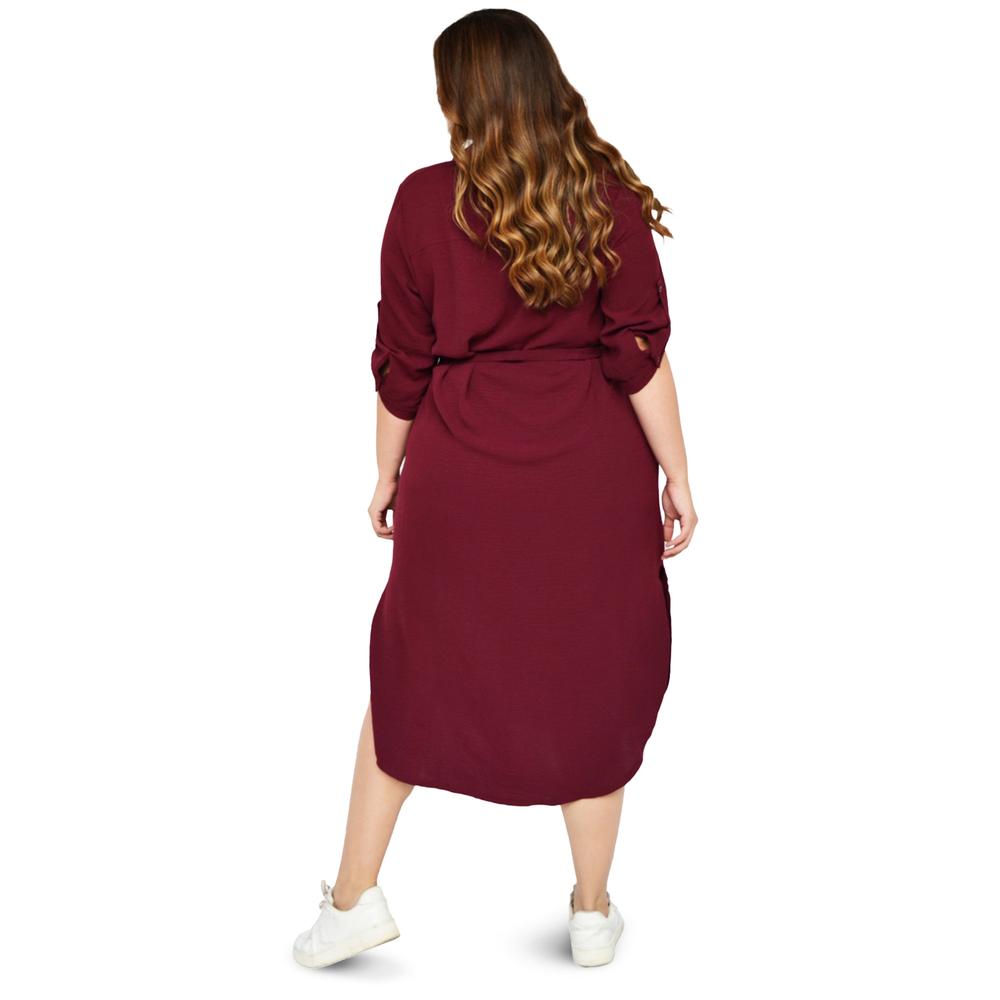 Foto 5 pulgar | Vestido Largo Roman Fashion /tallas Extras 1765 Vino