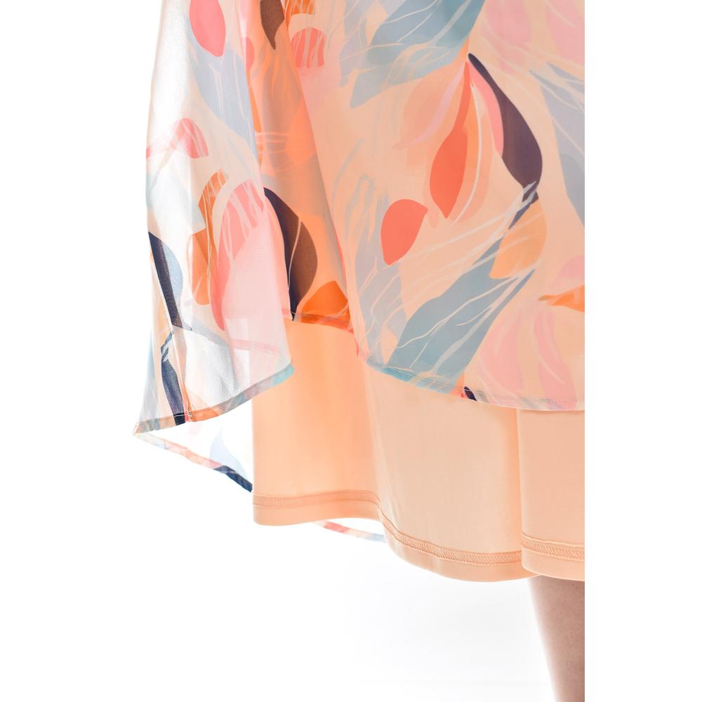 Foto 5 pulgar | Vestido de Chiffon Roman Fashion Tallas Extras Rosa Claro