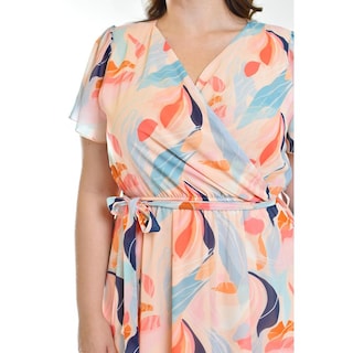 Foto 8 | Vestido de Chiffon Roman Fashion Tallas Extras Rosa Claro