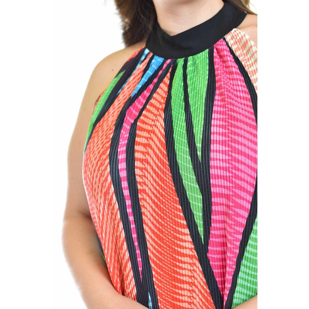 Foto 5 pulgar | Vestido Roman Fashion /Tallas Extras 2325 Plisado Multicolor