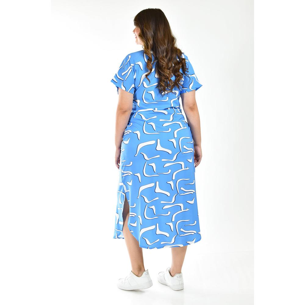 Foto 4 pulgar | Vestido Midi Estampado Roman Fashion Azul
