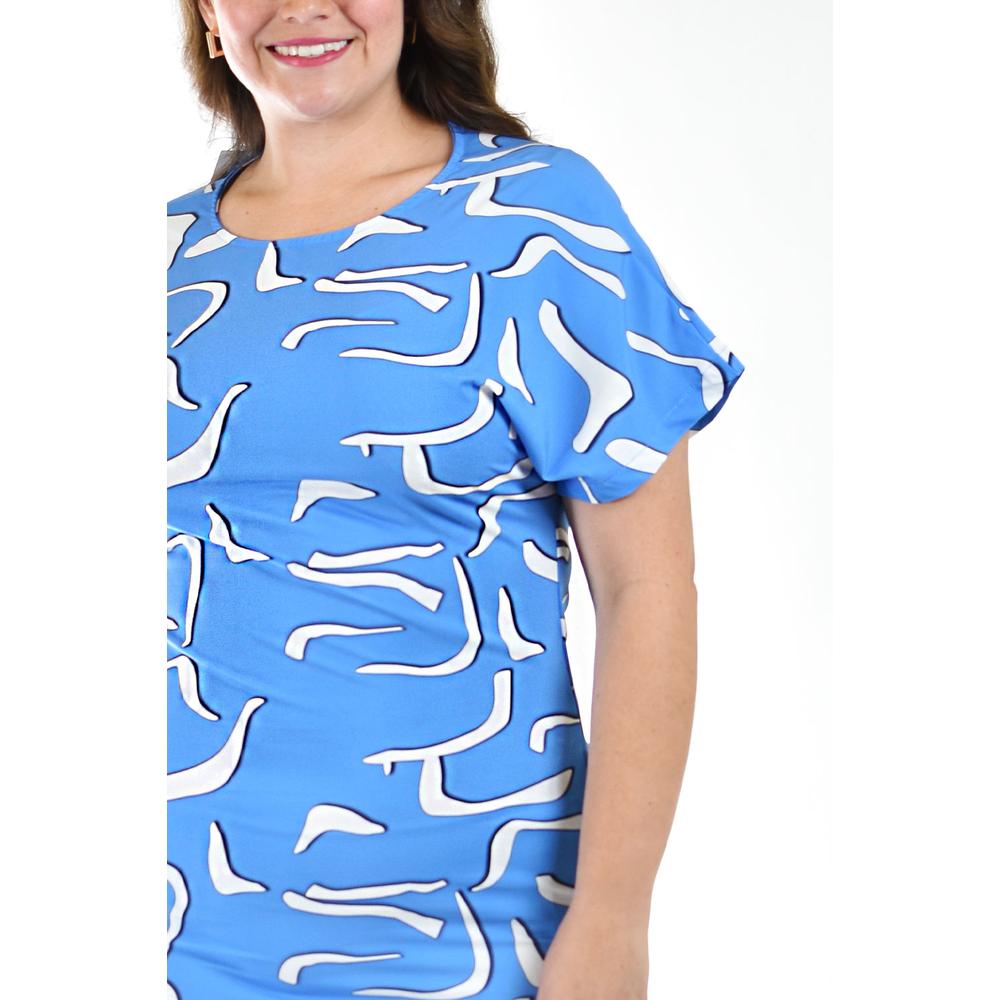 Foto 5 pulgar | Vestido Midi Estampado Roman Fashion Azul