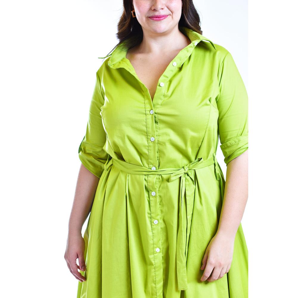 Foto 5 pulgar | Vestido Asimétrico Roman Fashion Tallas Extras Verde Lima para Mujer