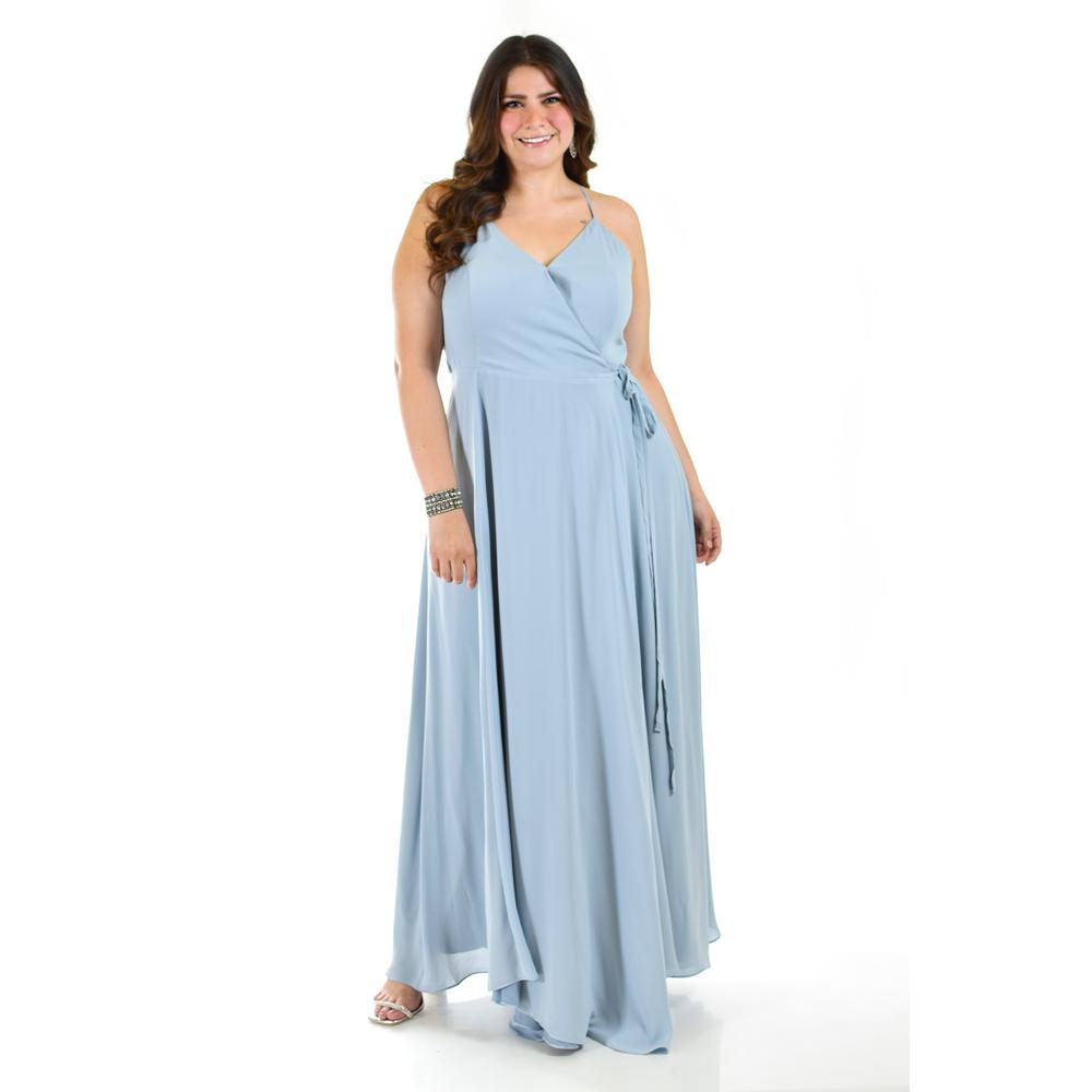 Vestido Largo de Fiesta Roman Fashion Tallas Extras Azul para Mujer
