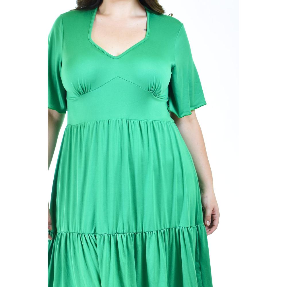 Foto 5 pulgar | Vestido Midi Casual Roman Fashion /tallas Extras 4285 Verde