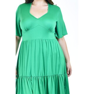 Foto 4 | Vestido Midi Casual Roman Fashion /tallas Extras 4285 Verde