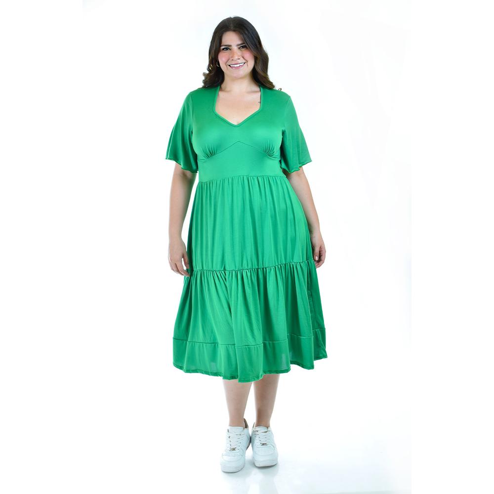 Foto 6 | Vestido Midi Casual Roman Fashion /tallas Extras 4285 Verde