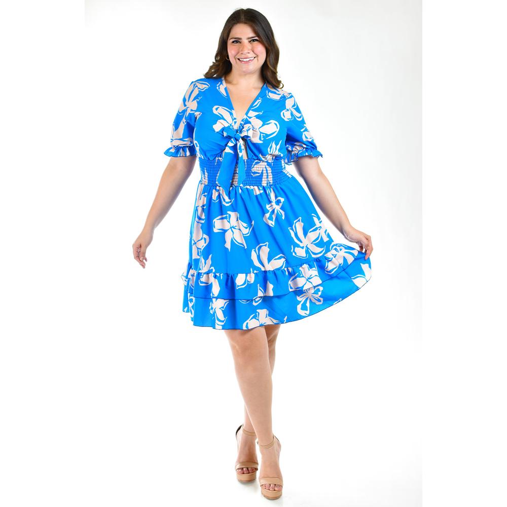 Foto 1 | Vestido Roman Fashion Tallas Extras Azul para Mujer