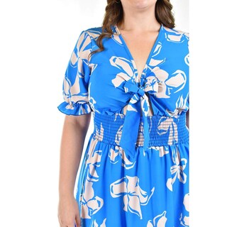 Foto 4 | Vestido Roman Fashion Tallas Extras Azul para Mujer