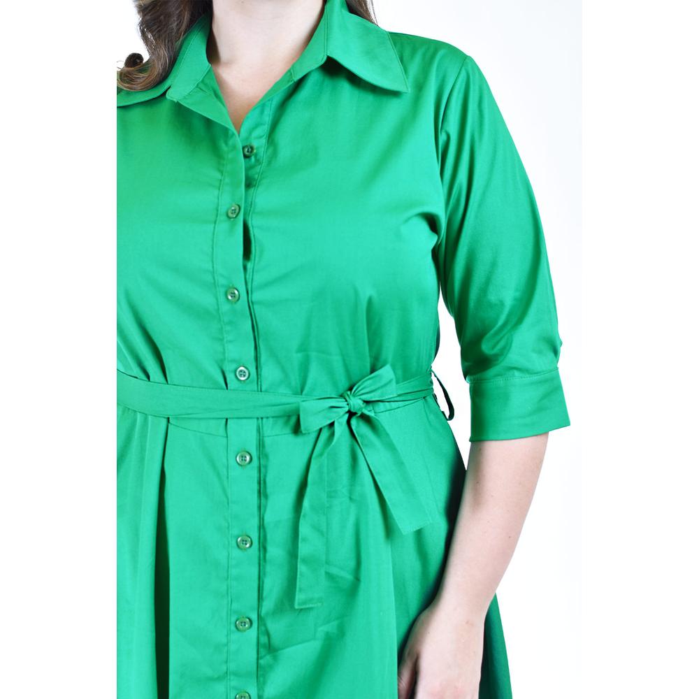Foto 5 pulgar | Vestido de Popelina Roman Fashion Tallas Extras 1063 Verde