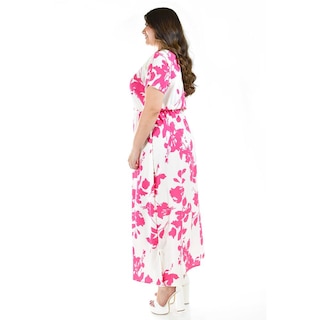 Foto 2 | Vestido Largo Floreado Roman Fashion /tallas Extras 4331 Fucsia