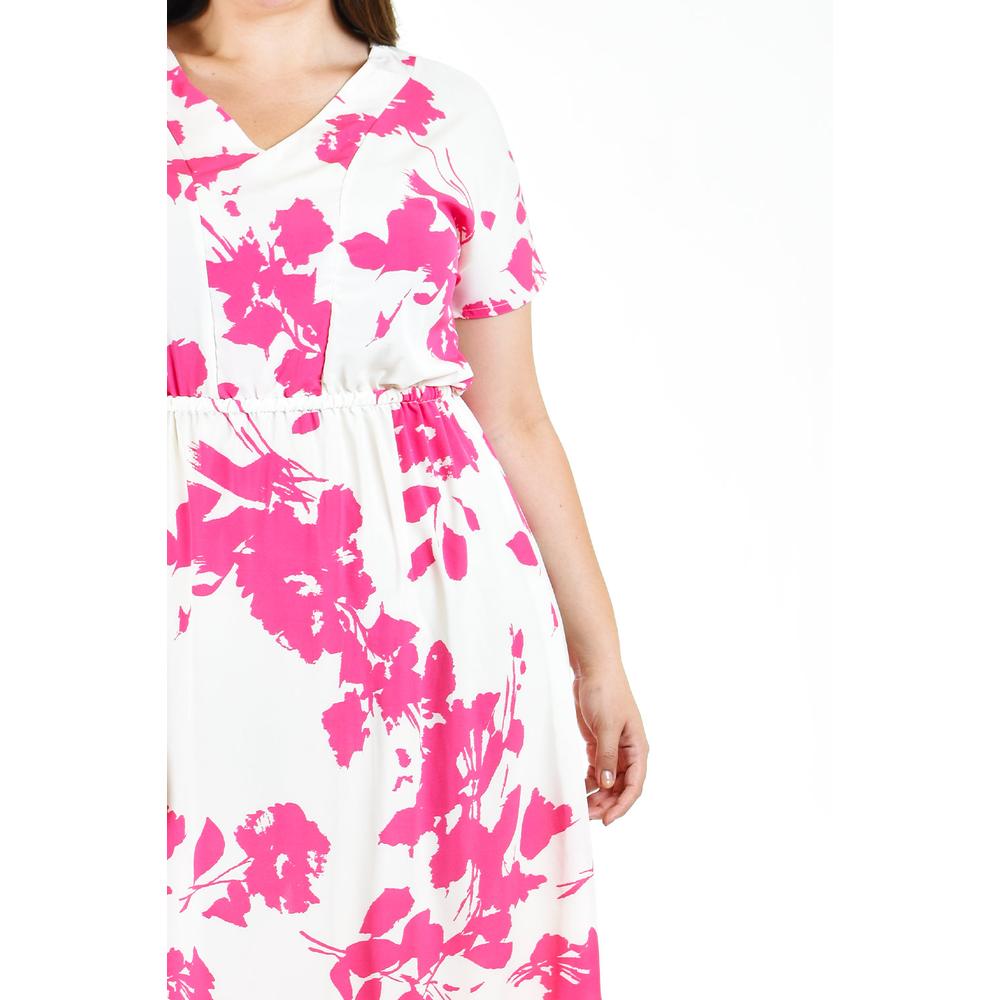 Foto 5 pulgar | Vestido Largo Floreado Roman Fashion /tallas Extras 4331 Fucsia