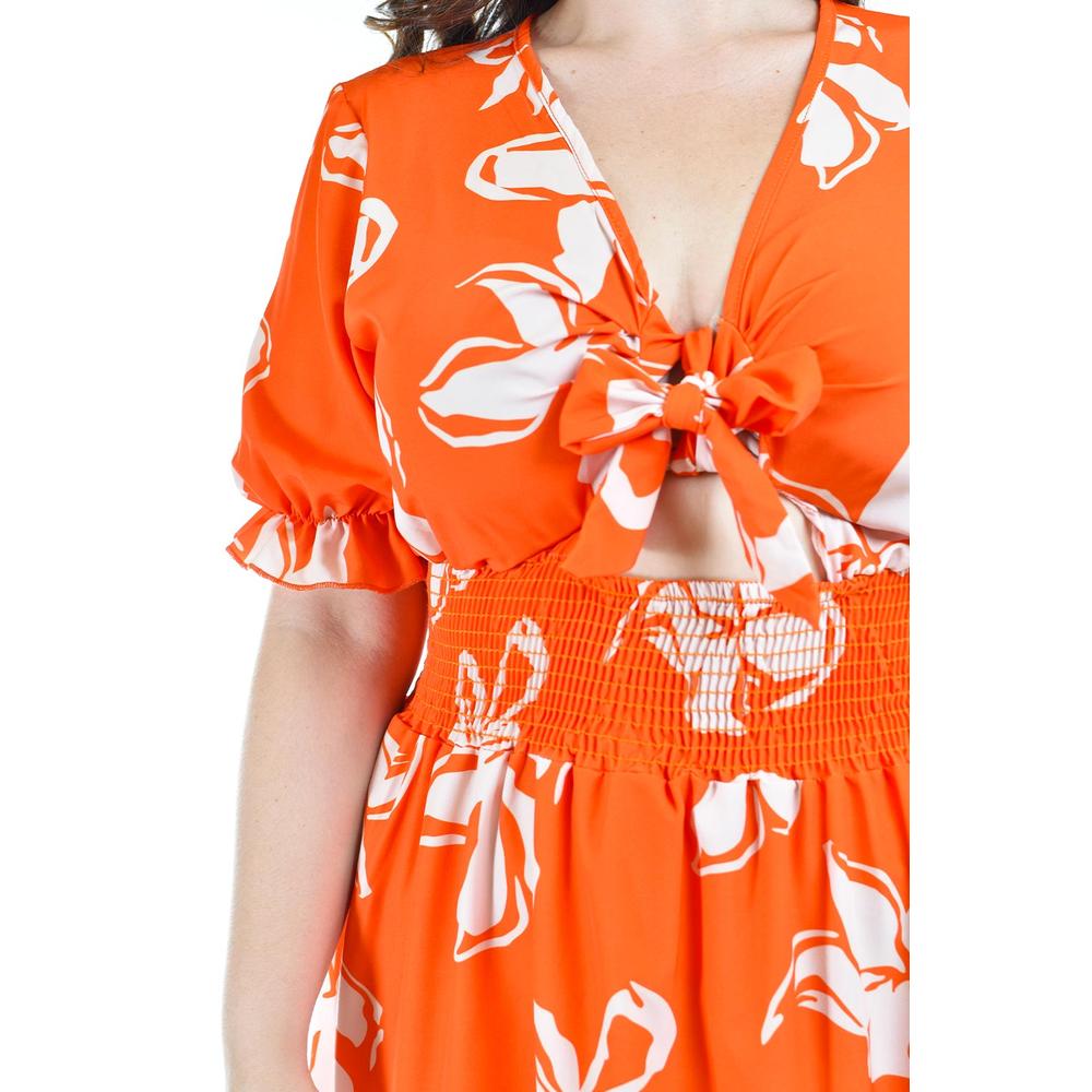 Foto 5 pulgar | Vestido Escote Moño Roman Fashion 4329 Naranja