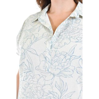 Foto 4 | Vestido Camisero Roman Fashion Tallas Extras Estampado Azul para Mujer