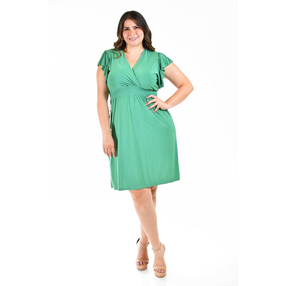 Vestido Manga con Volantes Roman Fashion 8867-so Verde para Mujer $779