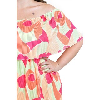 Foto 4 | Vestido Plisado Roman Fashion Tallas Extras Naranja
