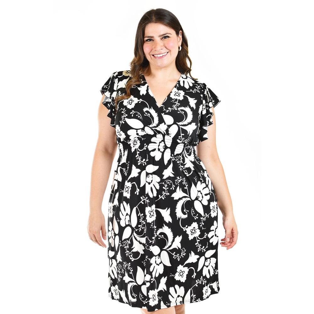 Foto 6 pulgar | Vestido Flores Roman Fashion Tallas Extras