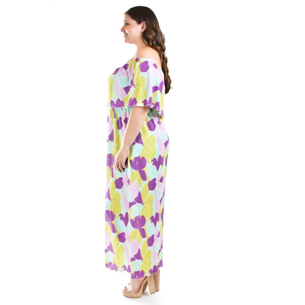 Foto 2 | Vestido Plisado Roman Fashion /tallas Extras, 2319 (morado) Lila