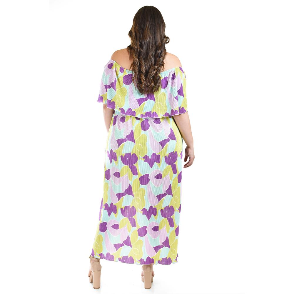 Foto 4 pulgar | Vestido Plisado Roman Fashion /tallas Extras, 2319 (morado) Lila
