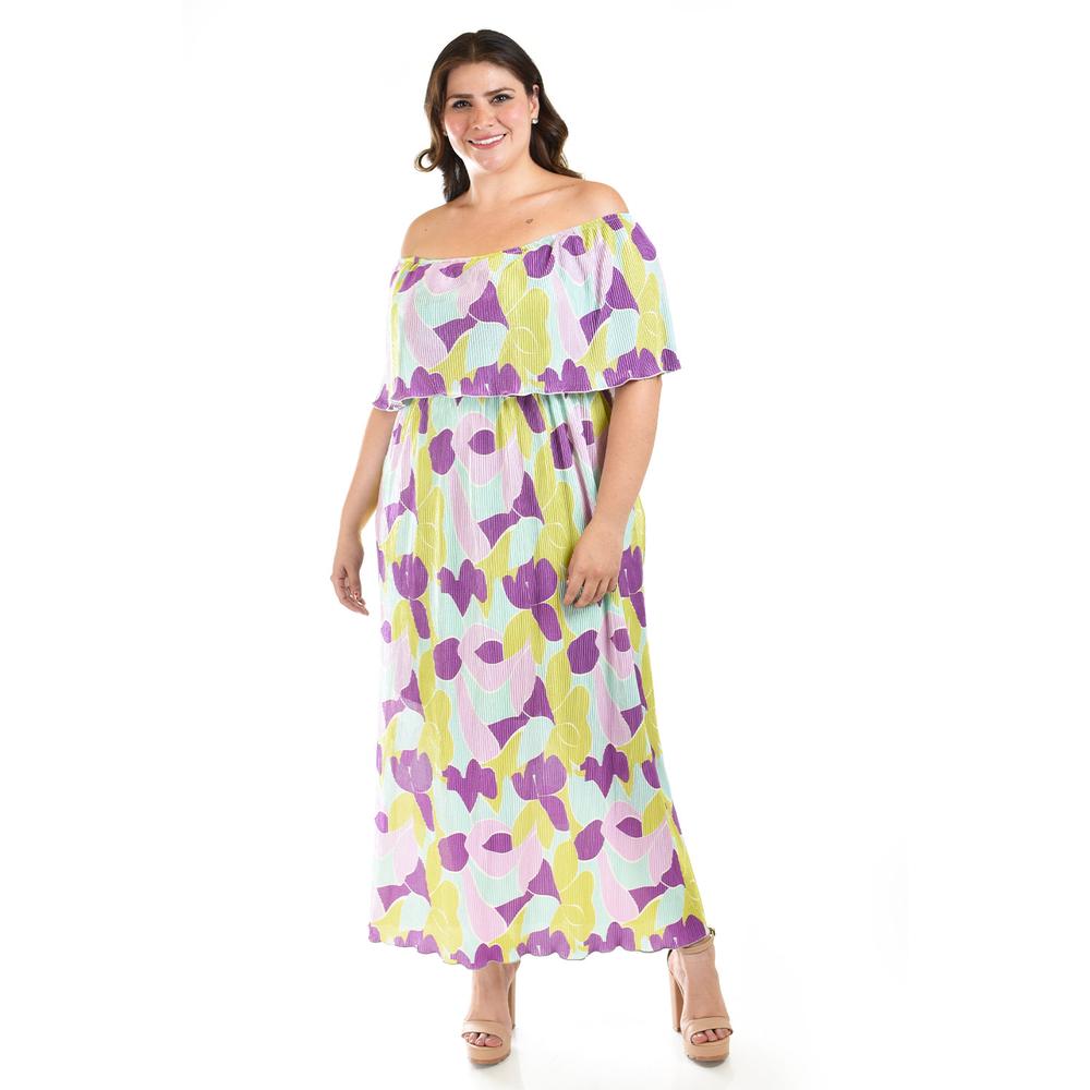 Foto 6 pulgar | Vestido Plisado Roman Fashion /tallas Extras, 2319 (morado) Lila