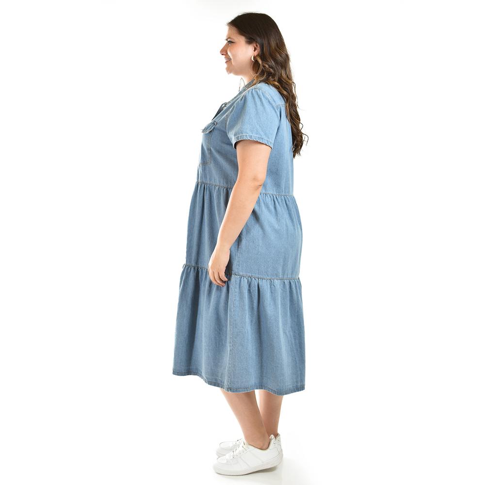 Foto 2 | Vestido Denim Roman Fashion /tallas Extras, 028 (mezclilla Tono Claro) Azul