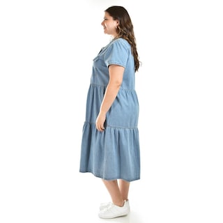 Foto 2 | Vestido Denim Roman Fashion /tallas Extras, 028 (mezclilla Tono Claro) Azul