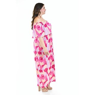 Foto 2 | Vestido Plisado Roman Fashion /tallas Extras, 2319 (fiusha, Lila, Durazno) Fucsia