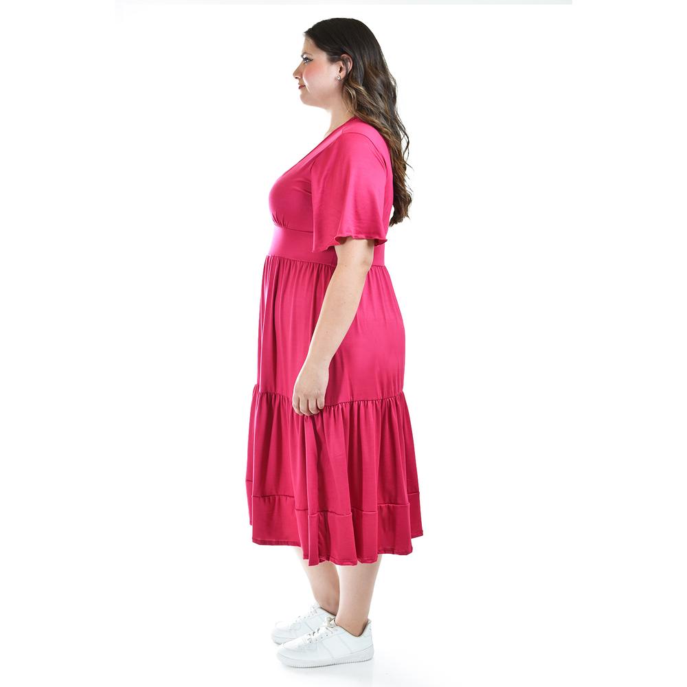 Foto 3 pulgar | Vestido Midi Casual Roman Fashion /tallas Extras, 4285 (fiusha) Fucsia