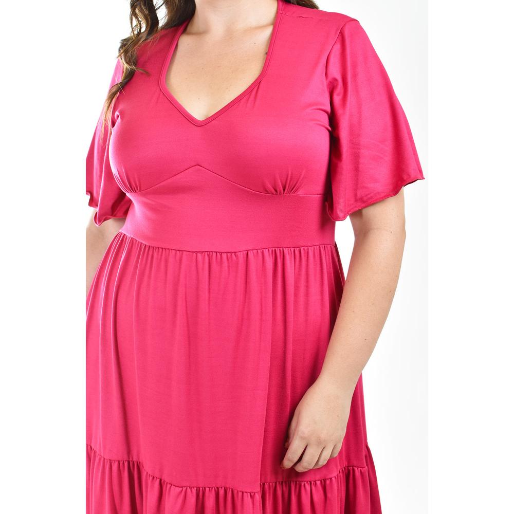 Foto 4 | Vestido Midi Casual Roman Fashion /tallas Extras, 4285 (fiusha) Fucsia