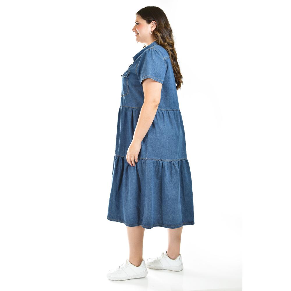 Foto 2 | Vestido Denim Roman Fashion /tallas Extras, 028 (mezclilla Oscura) Azul Oscuro