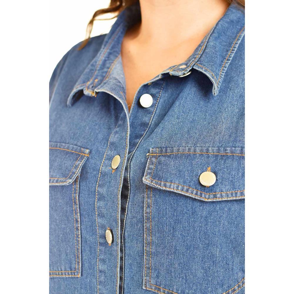 Foto 4 | Vestido Denim Roman Fashion /tallas Extras, 028 (mezclilla Oscura) Azul Oscuro