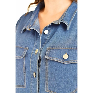 Foto 4 | Vestido Denim Roman Fashion /tallas Extras, 028 (mezclilla Oscura) Azul Oscuro