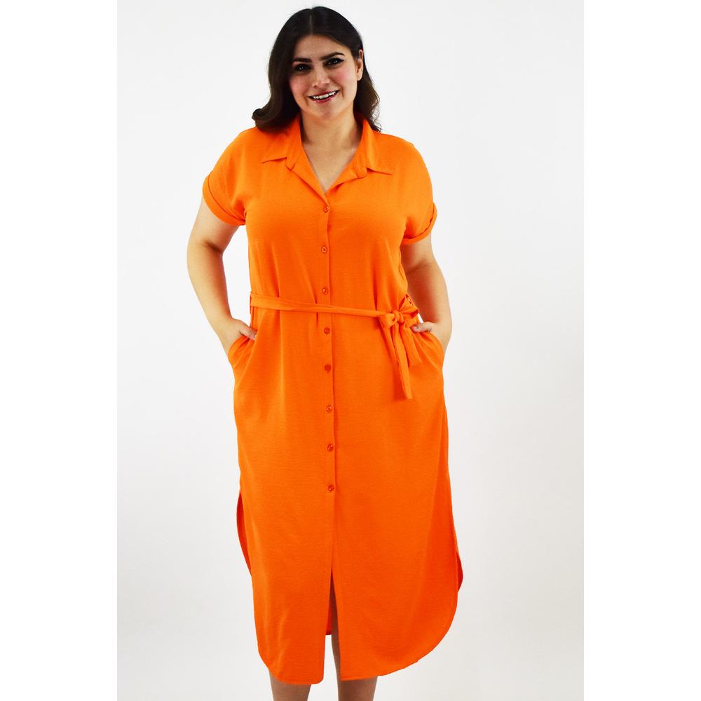 Vestido Camisero Roman Fashion Naranja