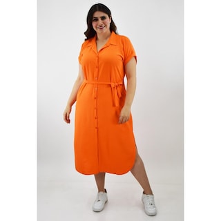 Foto 5 | Vestido Camisero Roman Fashion Naranja