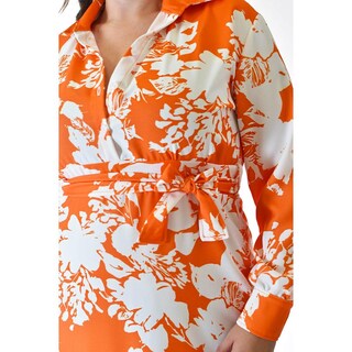 Foto 4 | Vestido Sublimado Roman Fashion /tallas Extras, 4307 (naranja Flor) Naranja