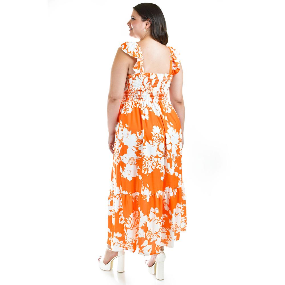 Foto 4 pulgar | Vestido Escote Con Nudo Roman Fashion /tallas Extras, 4335 (naranja) Naranja