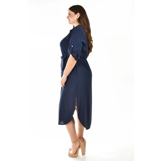 Foto 2 | Vestido Largo Roman Fashion /tallas Extras, 1765 (azul Marino) Azul Marino
