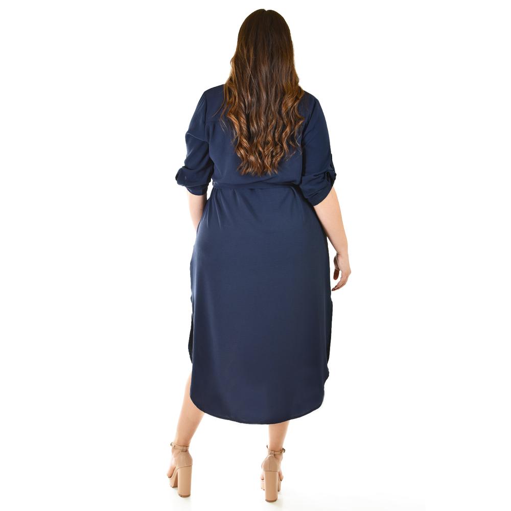 Foto 4 pulgar | Vestido Largo Roman Fashion /tallas Extras, 1765 (azul Marino) Azul Marino
