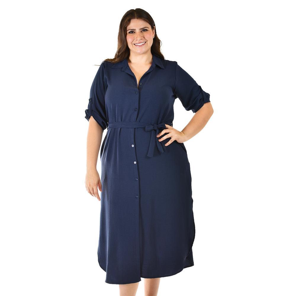 Foto 5 pulgar | Vestido Largo Roman Fashion /tallas Extras, 1765 (azul Marino) Azul Marino