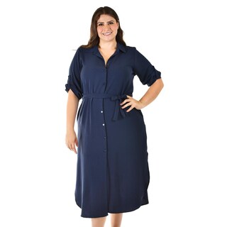 Foto 4 | Vestido Largo Roman Fashion /tallas Extras, 1765 (azul Marino) Azul Marino