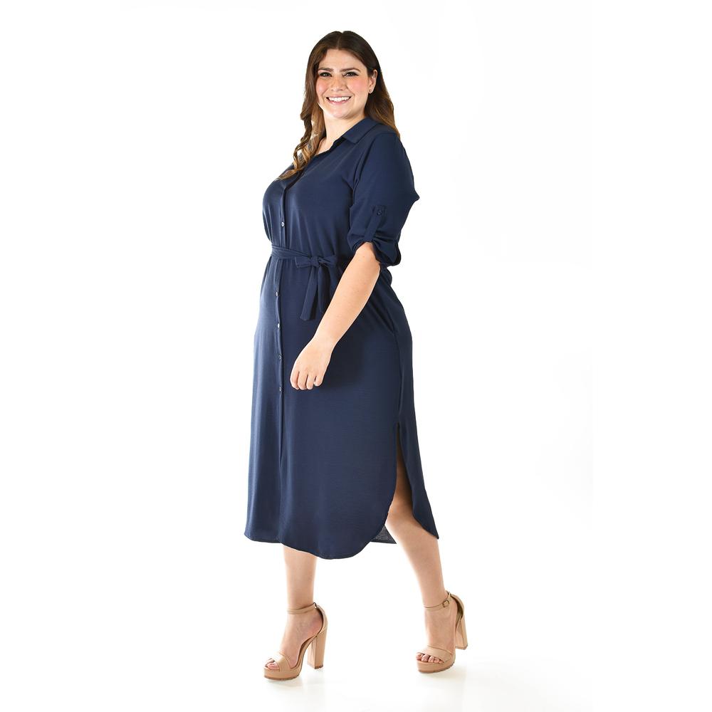 Foto 5 | Vestido Largo Roman Fashion /tallas Extras, 1765 (azul Marino) Azul Marino