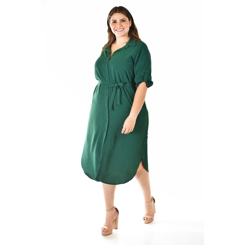 Foto 4 | Vestido Largo Roman Fashion /tallas Extras, 1765 (verde Botella) Verde Oscuro