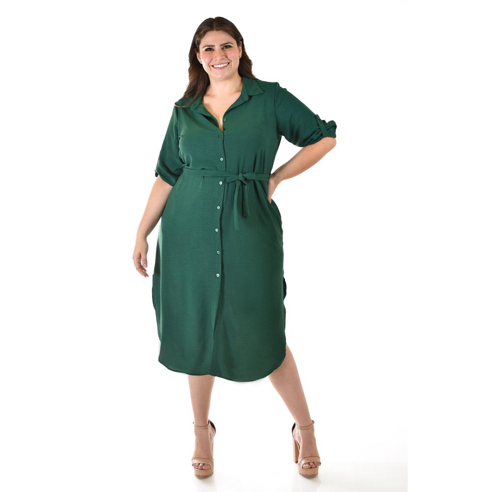 Foto 5 | Vestido Largo Roman Fashion /tallas Extras, 1765 (verde Botella) Verde Oscuro