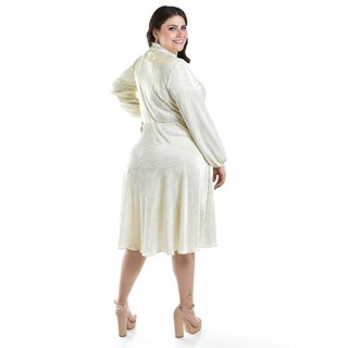 Foto 3 | Vestido Plisado Con Laso Roman Fashion /tallas Extras, 4322 (blanco) Blanco