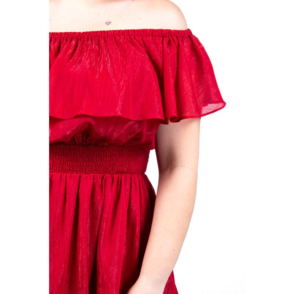 Foto 5 pulgar | Vestido Largo Con Volantes Roman Fashion /juvenil, 8563 (rojo) Rojo