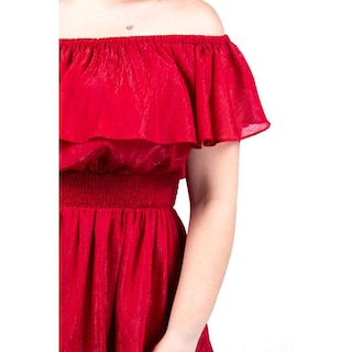 Foto 4 | Vestido Largo Con Volantes Roman Fashion /juvenil, 8563 (rojo) Rojo