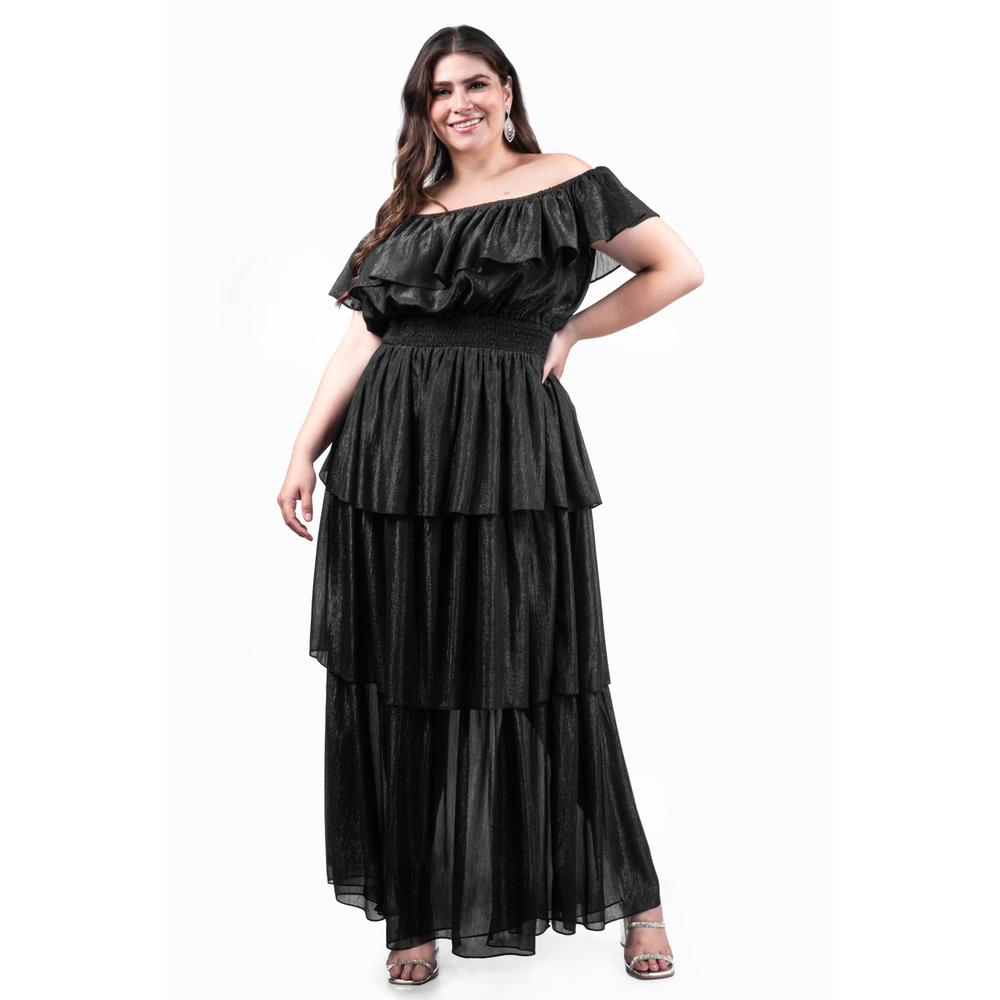 Vestido Largo Con Volantes Roman Fashion /juvenil, 8563 (negro) Negro