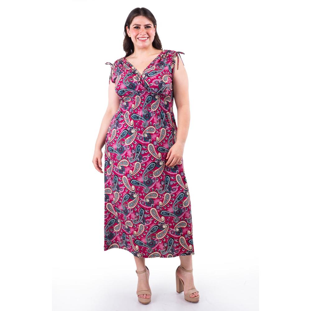 Foto 2 pulgar | Vestido Estampado De Paisley Roman Fashion /tallas Extras, 8802x-11 (vino) Vino